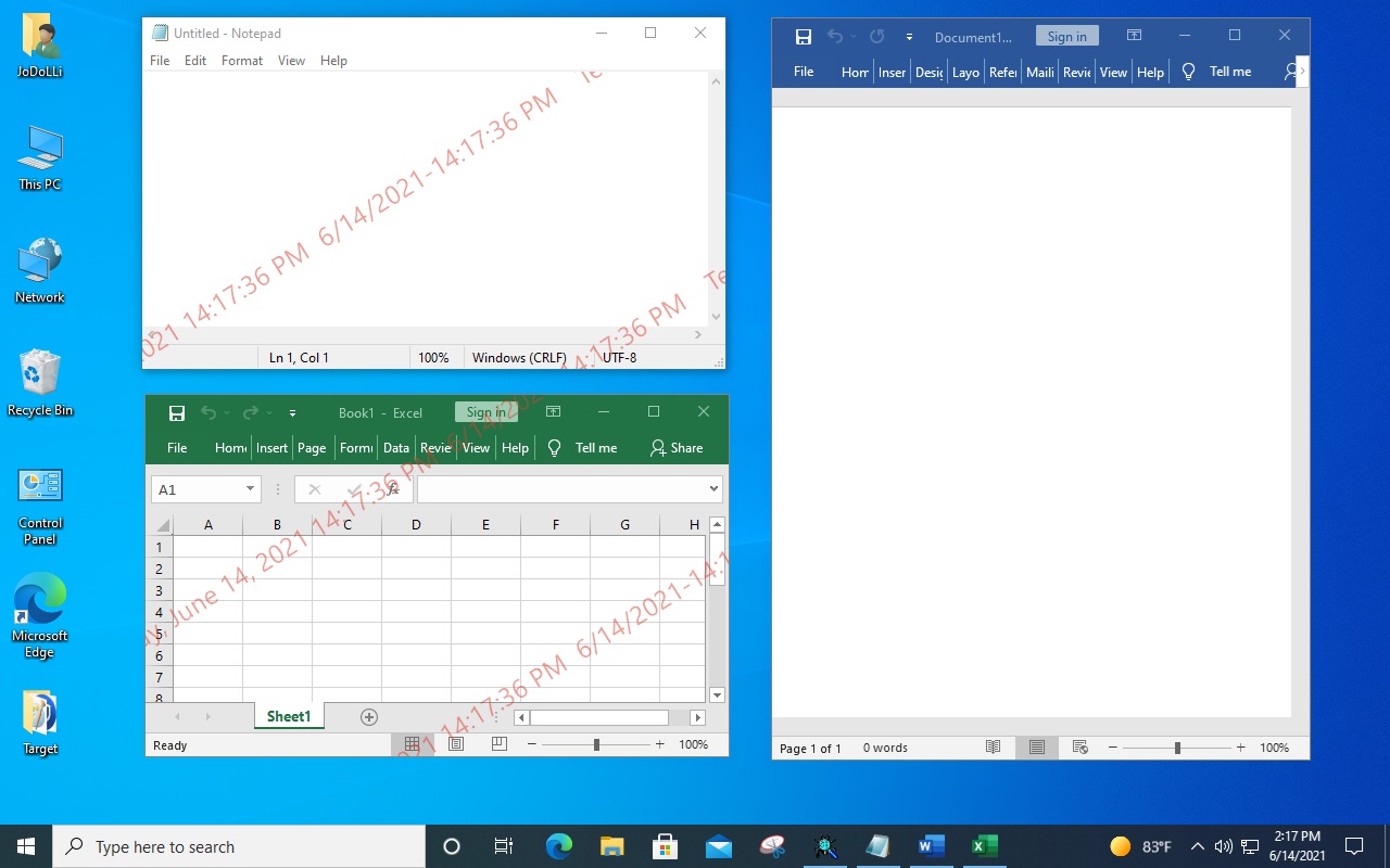 Watermark is not displayed only on the specified application or web site.